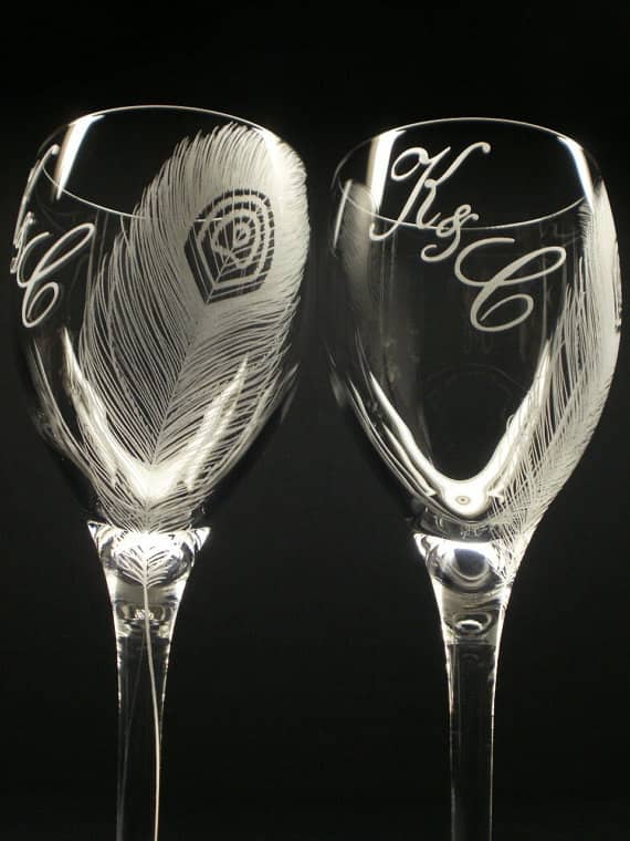 Laser Etched Wine Glasses