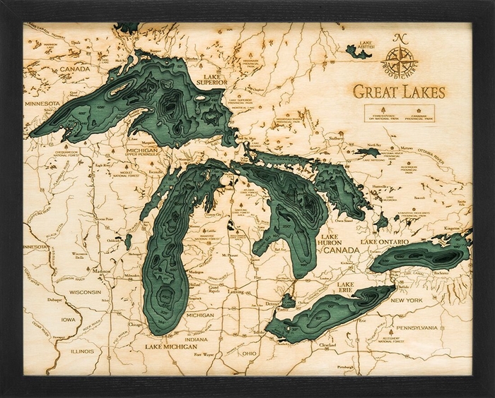 Laser Carved Lake Art