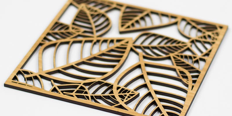 A Close Up Of A Bamboo Laser Cut.