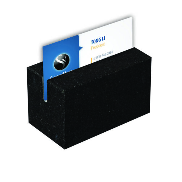 Jet Black Granite Business Card Holder-0