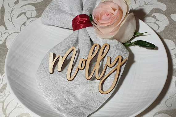 Laser Cut Wood Placecard