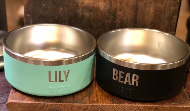 Laser Engraved Pet Food And Water Bowls