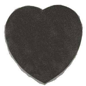 Jet Black Granite Heart Pet Marker