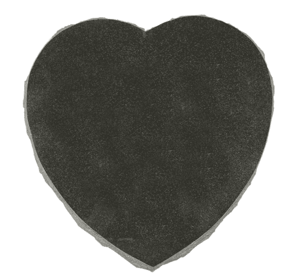 Jet Black Granite Heart Pet Marker