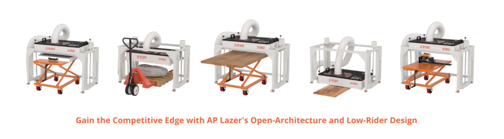 Ap Lazer Sn1812Lr Starter Machine Displayed In Various Setups Showcasing Its Open Architecture And Low-Rider Design.