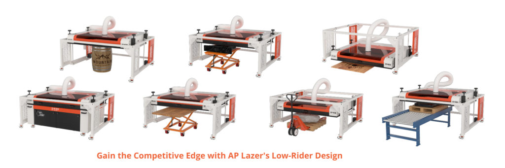 Ap Lazer Sn4836Lr Starter Machine Displayed In Various Setups Showcasing Its Open Architecture And Low-Rider Design.