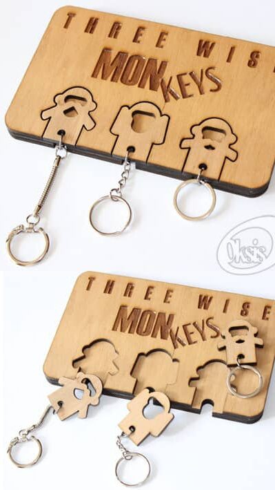 Laser Engraved Wooden Key Holder