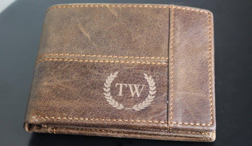 leather engraved wallet