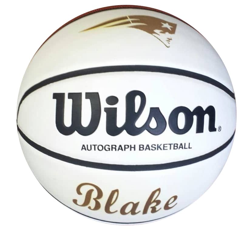 white Wilson basketball engraved