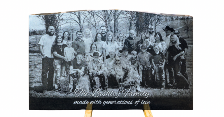 Full size family photo laser etching, engraved by SN4836LR machine.