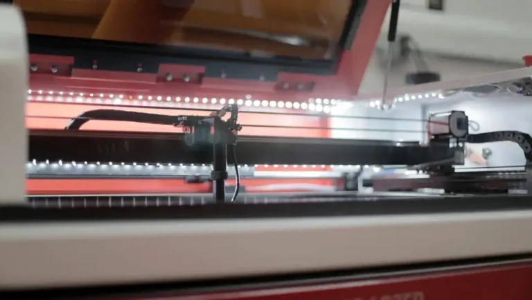 A laser engraving machine.