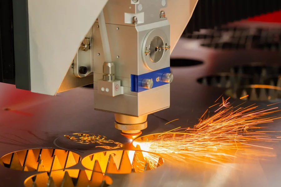 A laser cutter CNC machine.