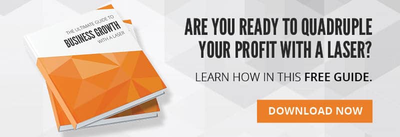 Business growth guide banner - quadruple your profit with a laser - Free eBook